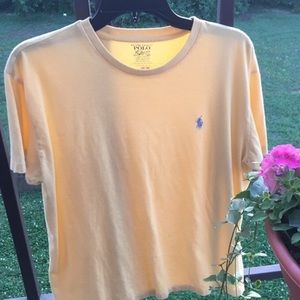 yellow polo shirt